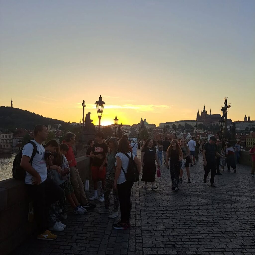 Czech Sunset Charles Bridge View