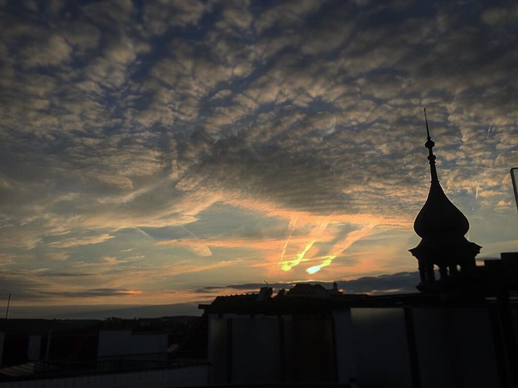 Sunset hour overlooking Brno's city Czech Republic.