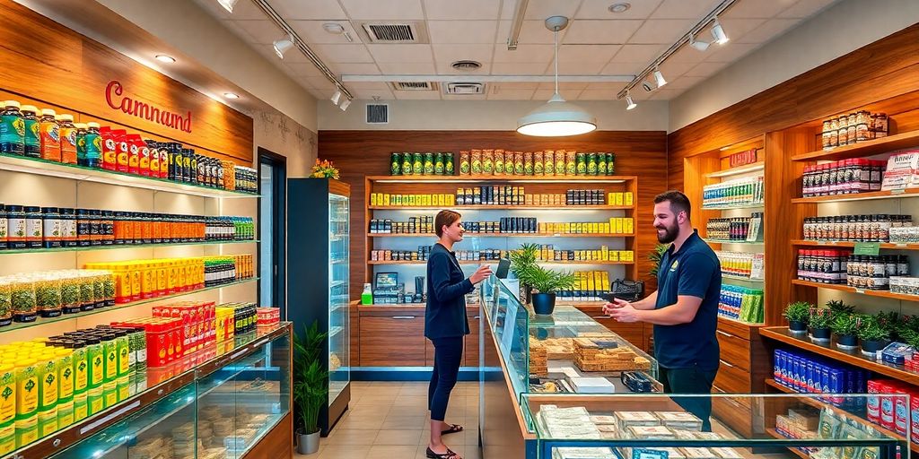 Inside view of a weed dispensary in Verona.