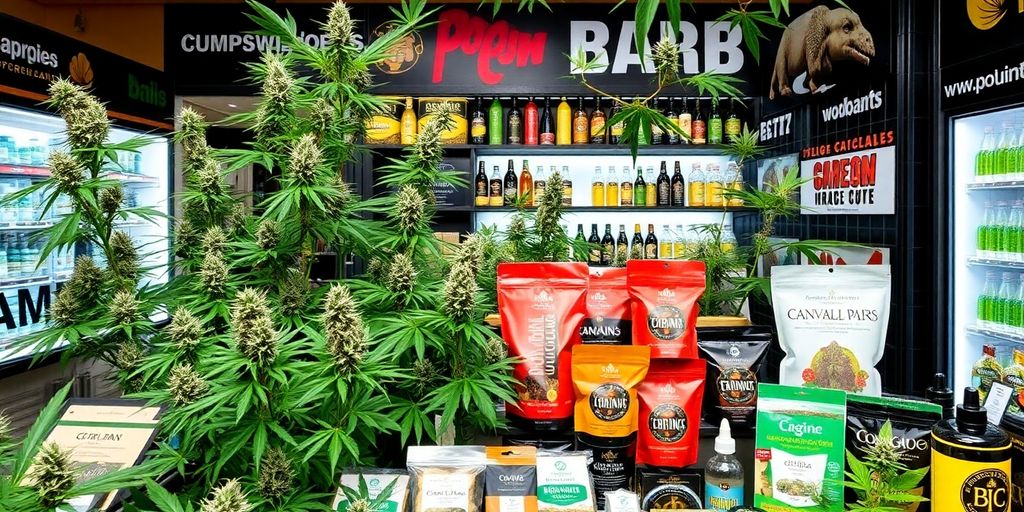 Weed plants and products from Brisbane dispensaries.