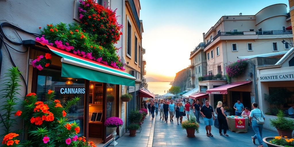 Weed shop in Sorrento with vibrant street life telegram communities.